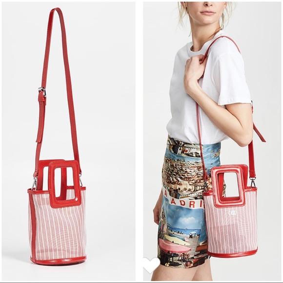 SOLID & STRIPED Handbags - Solid & Striped The Pookie Bag Mini Tote Bag Red Mesh